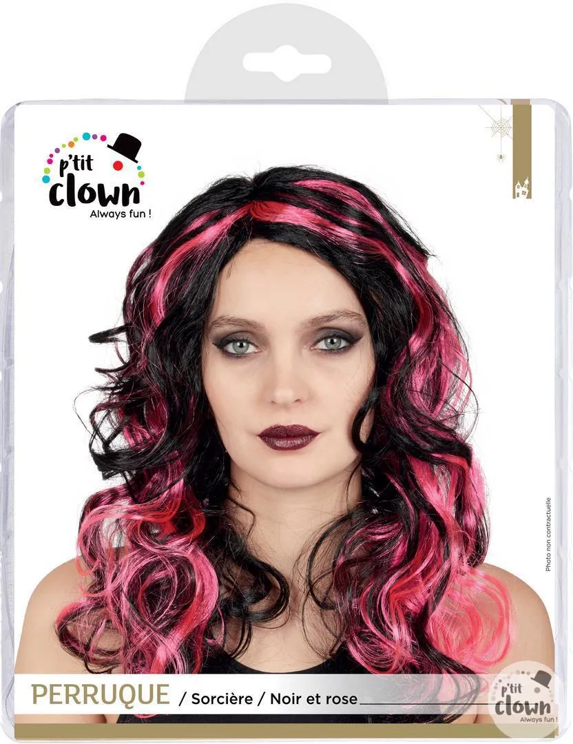 Wig - Witch (Black and Pink)
