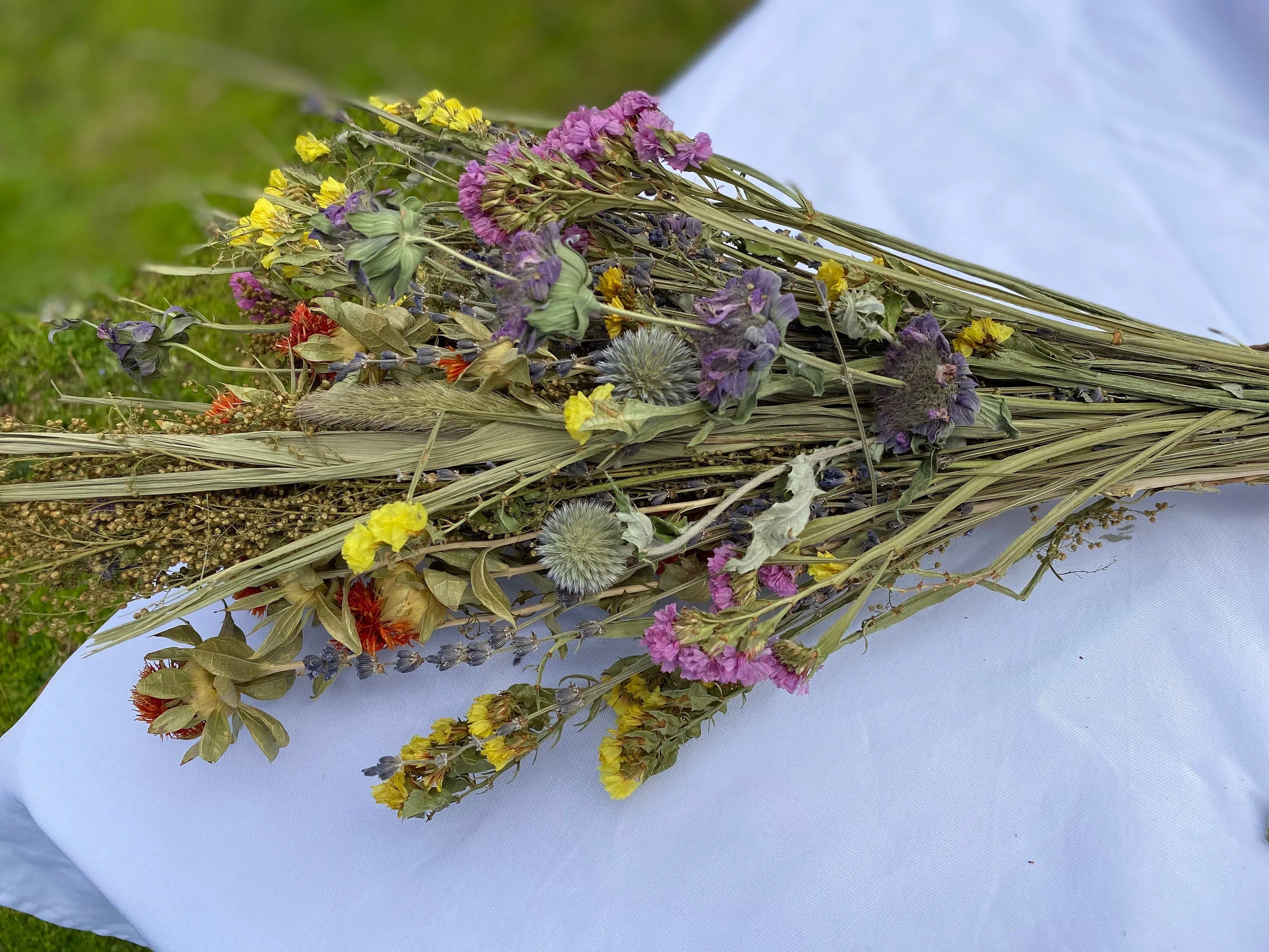 Wild Harvest Dried Flower Bouquet/ Arrangement - whimsical dried bouquet