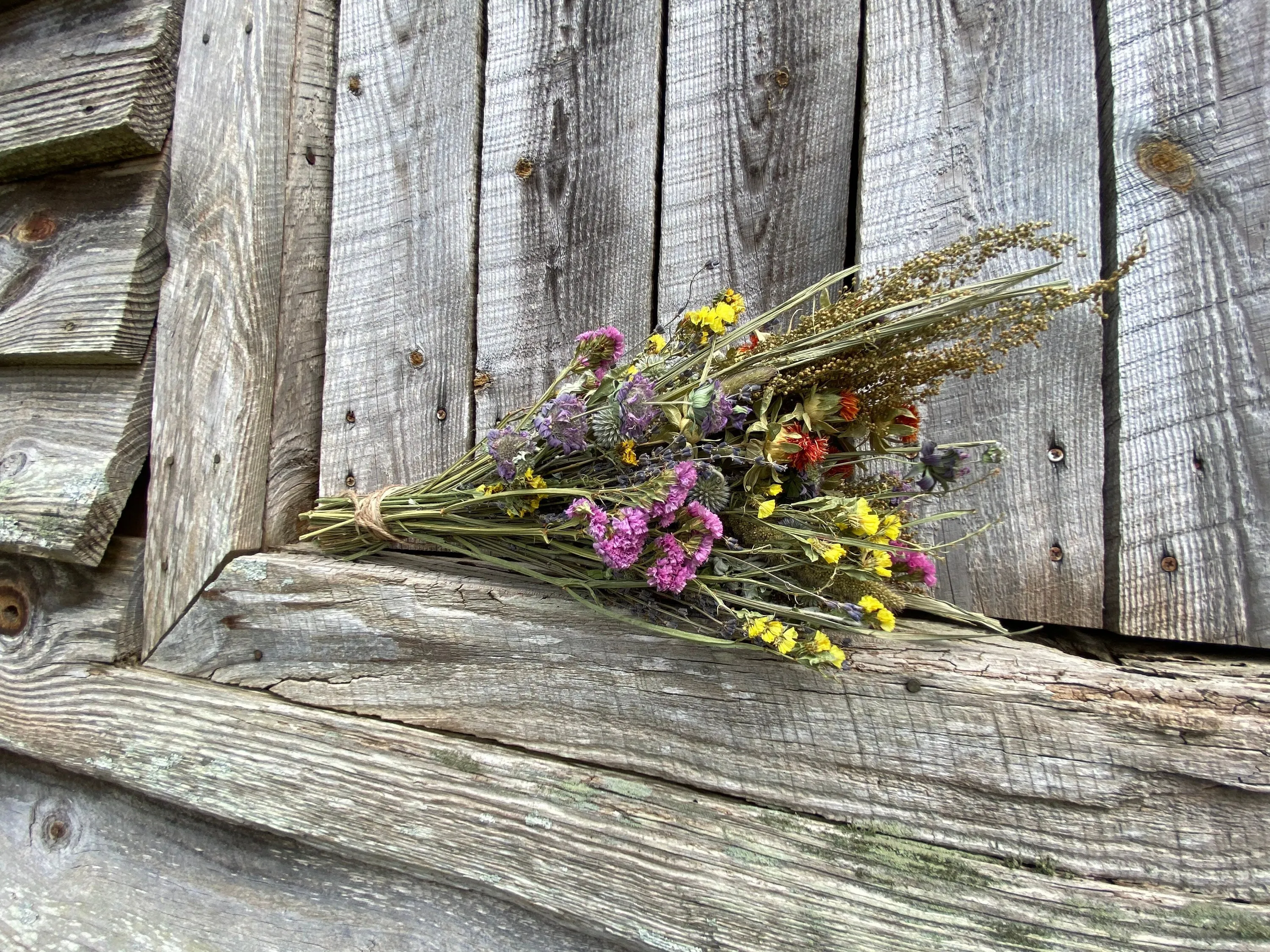 Wild Harvest Dried Flower Bouquet/ Arrangement - whimsical dried bouquet