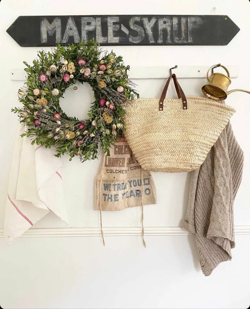 Wildflower and Lavender Wreath. Wonderful Easter, Spring, summer and fall harvest Floral Spring Wreath For Front Door